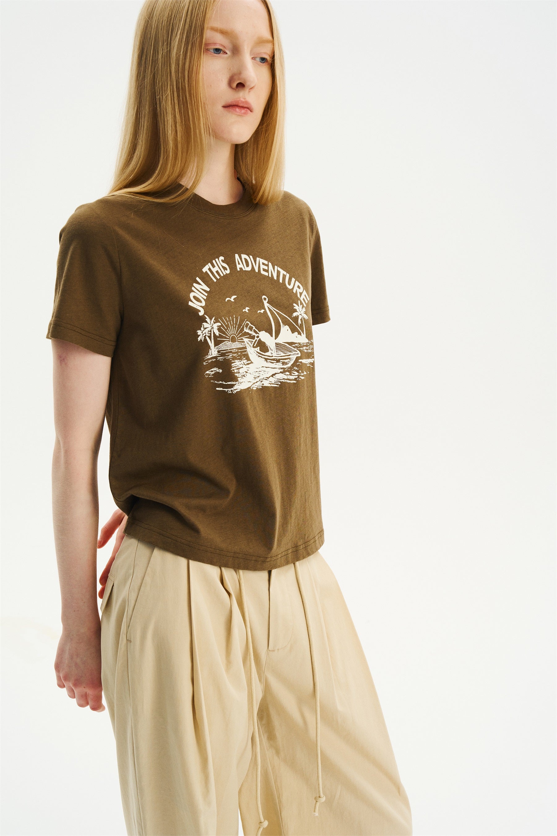 Relaxed Nautical Print Short-Sleeve T-Shirt Army Green