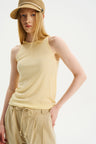 Relaxed Draped Halter Knit Camisole Yellow