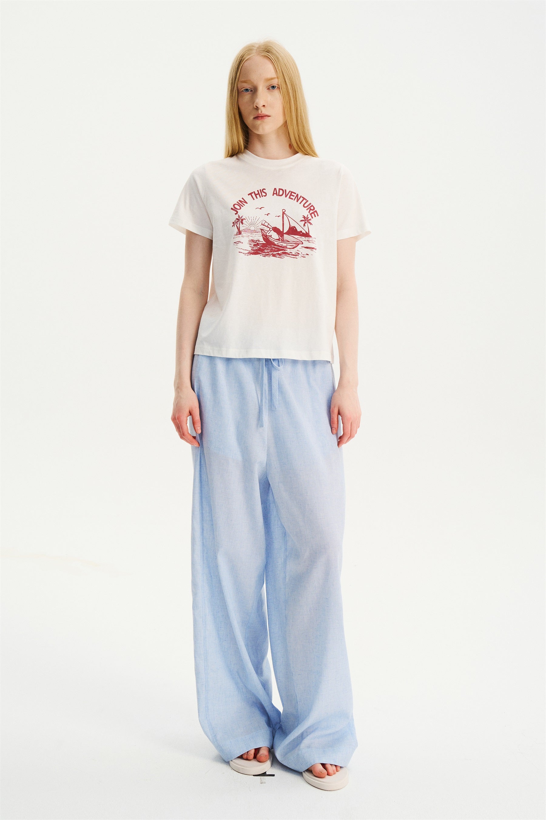 Relaxed Nautical Print Short-Sleeve T-Shirt Ivory