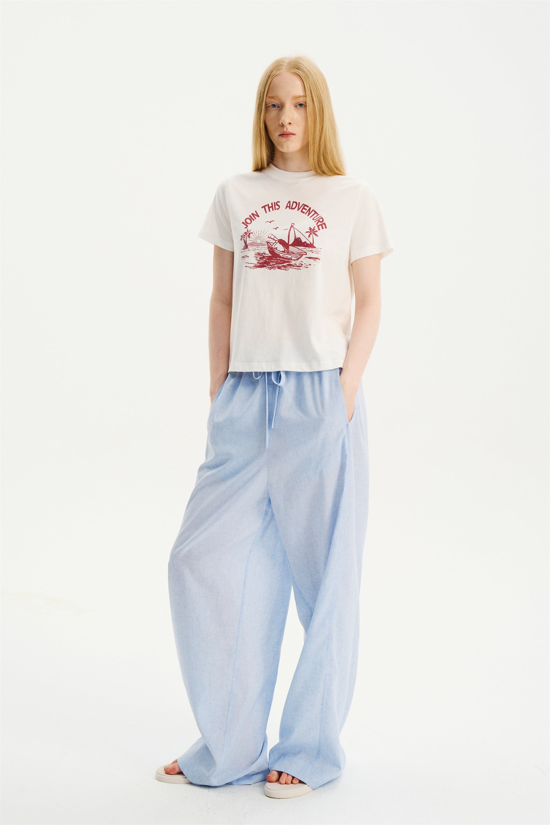 Relaxed Nautical Print Short-Sleeve T-Shirt Ivory