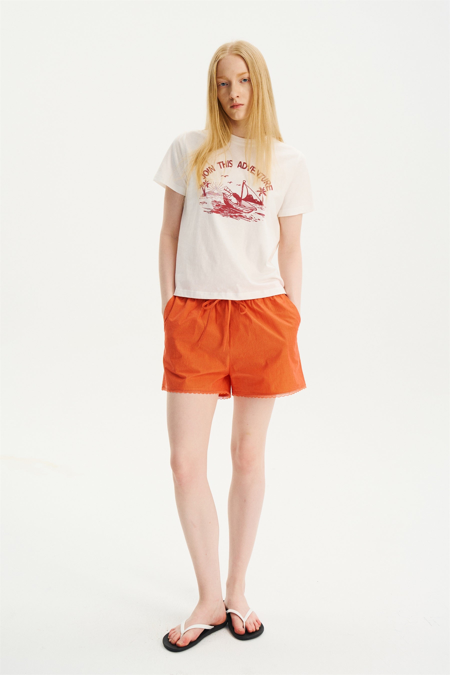 Relaxed Nautical Print Short-Sleeve T-Shirt Ivory