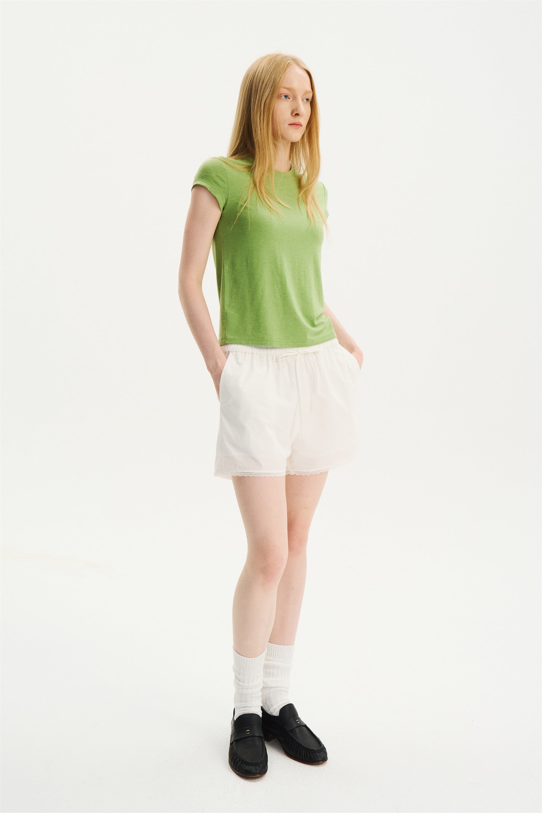 Essential Crew-Neck Short-Sleeve T-Shirt Fruit Green