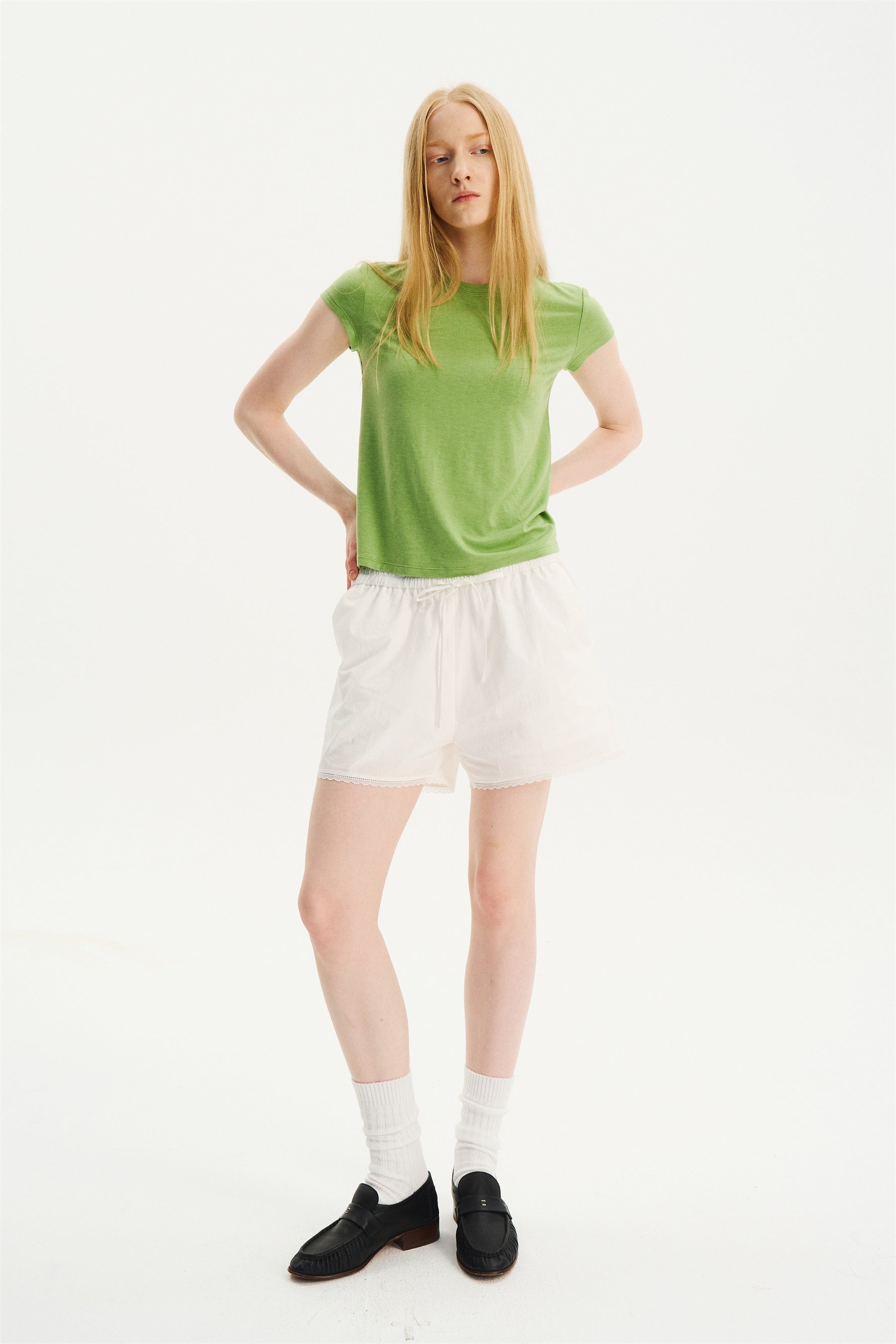 Essential Crew-Neck Short-Sleeve T-Shirt Fruit Green
