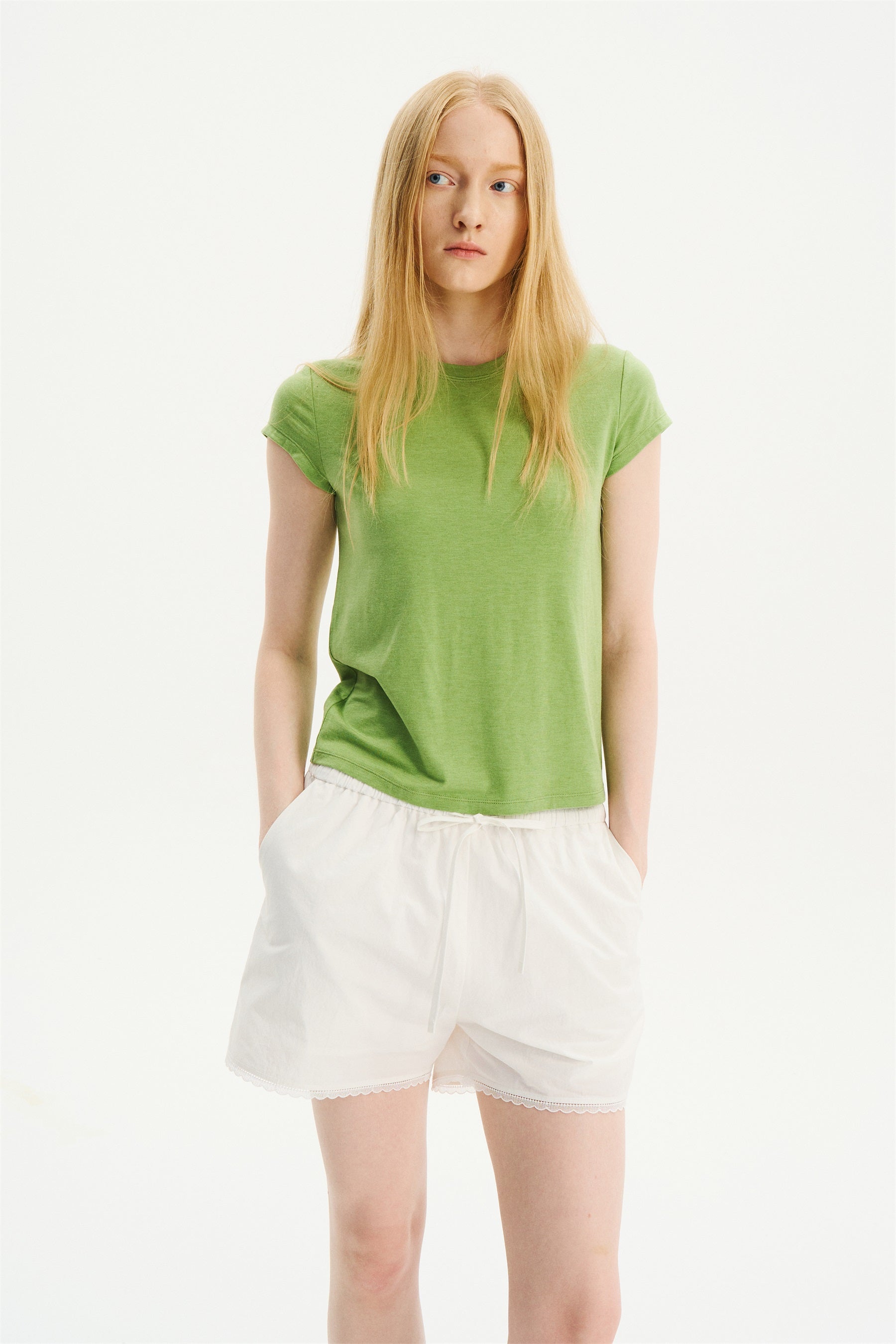 Essential Crew-Neck Short-Sleeve T-Shirt Fruit Green