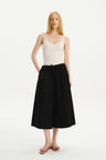 Cool-Touch Drawstring Wide-Leg Culotte Pants Black