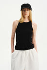 Relaxed Draped Halter Knit Camisole Black