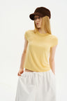Essential Crew-Neck Short-Sleeve T-Shirt Egg Yellow