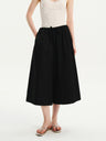Cool-Touch Drawstring Wide-Leg Culotte Pants Black