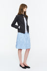 Cropped Stand-Collar Moto Jacket Dark Gray