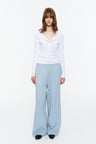 Elastic-Waist Long Sweatpants Frost Blue