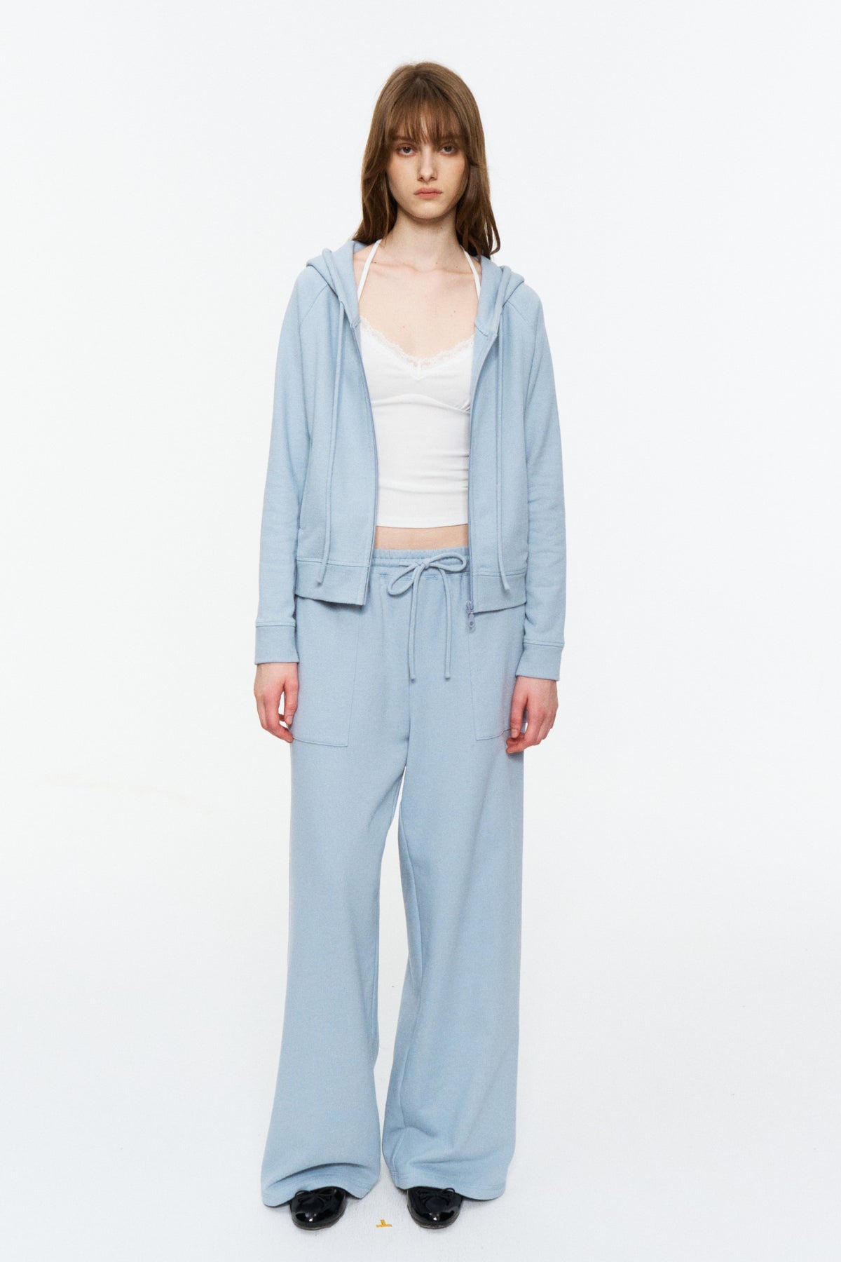 Fitted Zip-Up Sweatshirt Jacket Frost Blue