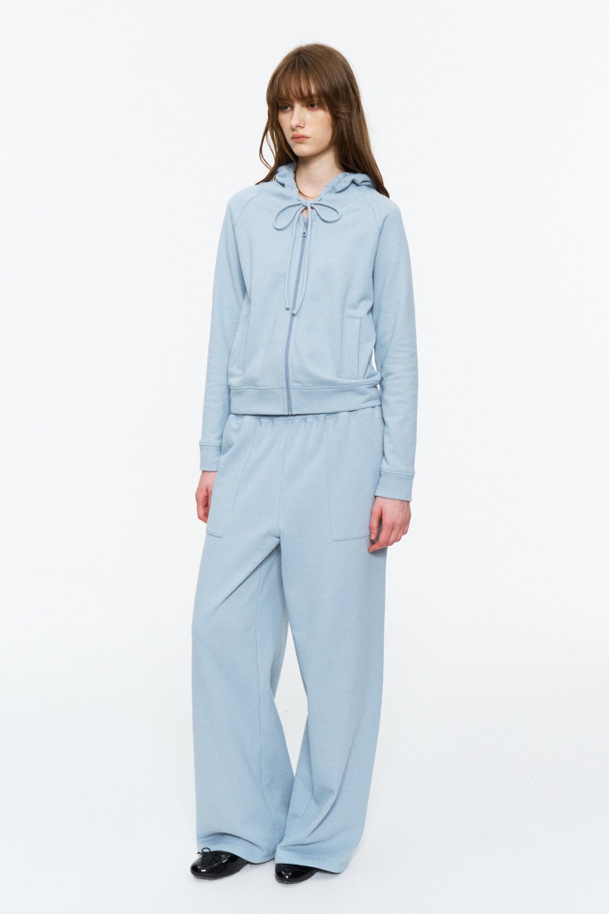 Fitted Zip-Up Sweatshirt Jacket Frost Blue