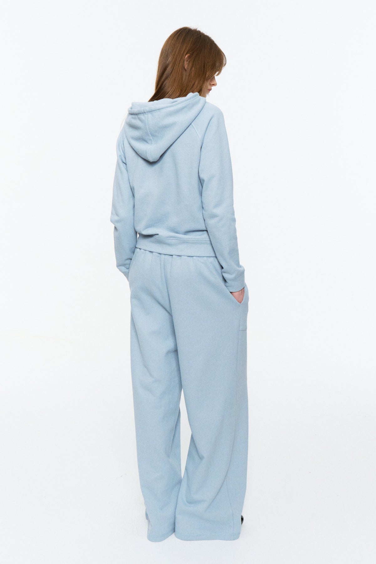 Elastic-Waist Long Sweatpants Frost Blue