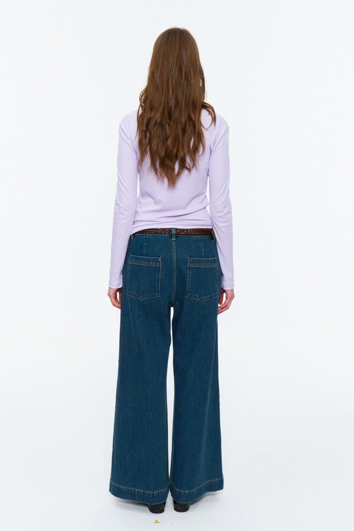 Patch-Pocket Henley Long-Sleeve Tee Light Lilac
