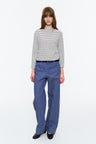 Low-Rise Washed Straight Utility Pants French Workwear Blue