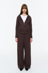 Fitted Zip-Up Sweatshirt Jacket Deep Brown Purple