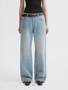 Mid-Low Rise Light Blue Washed Jeans Washing Blue