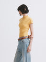 Mock Neck Slim Fit T-Shirt Yellow