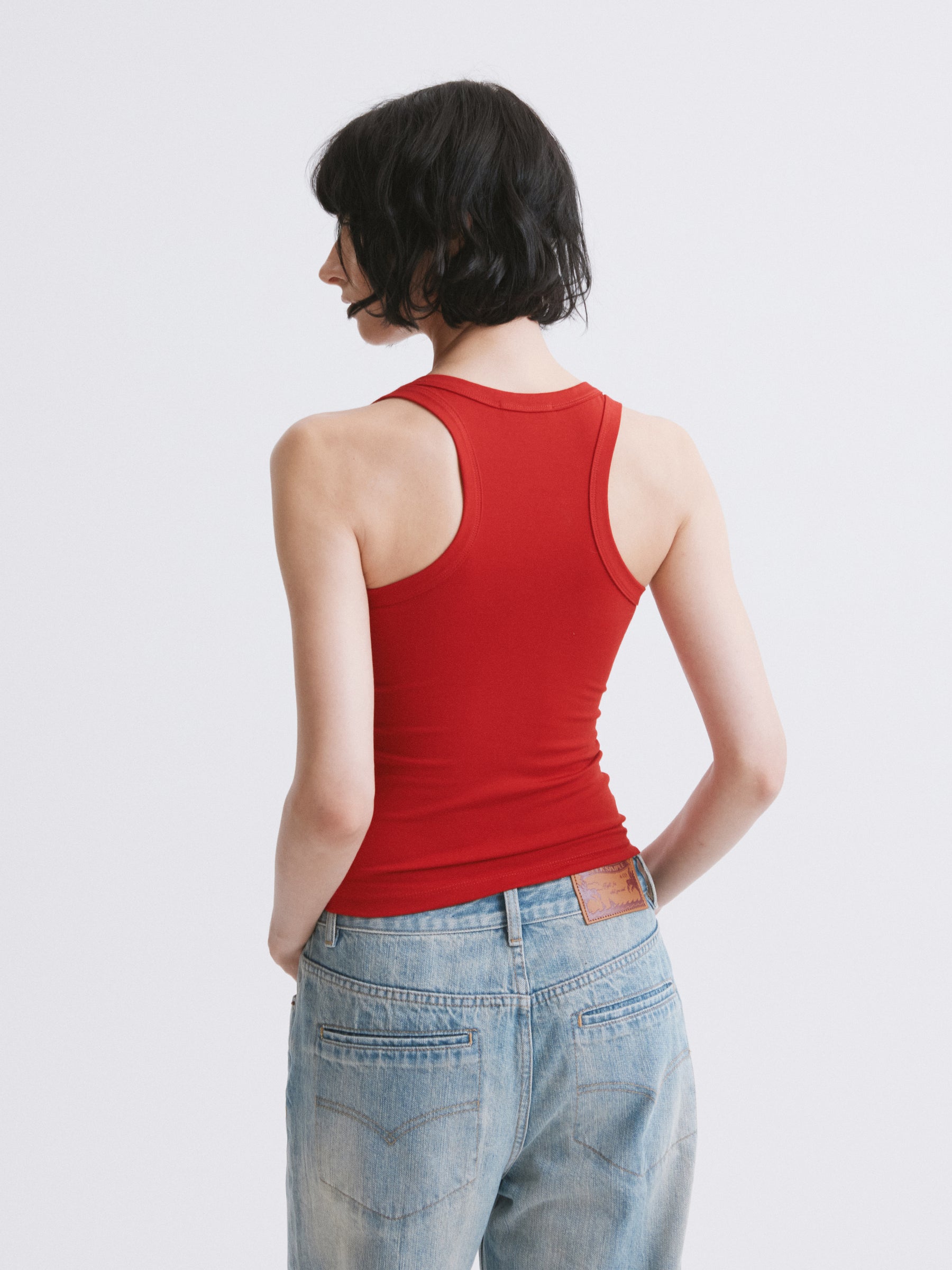 Essential Fitted Racerback Tank Red