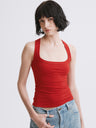Essential Fitted Racerback Tank Red