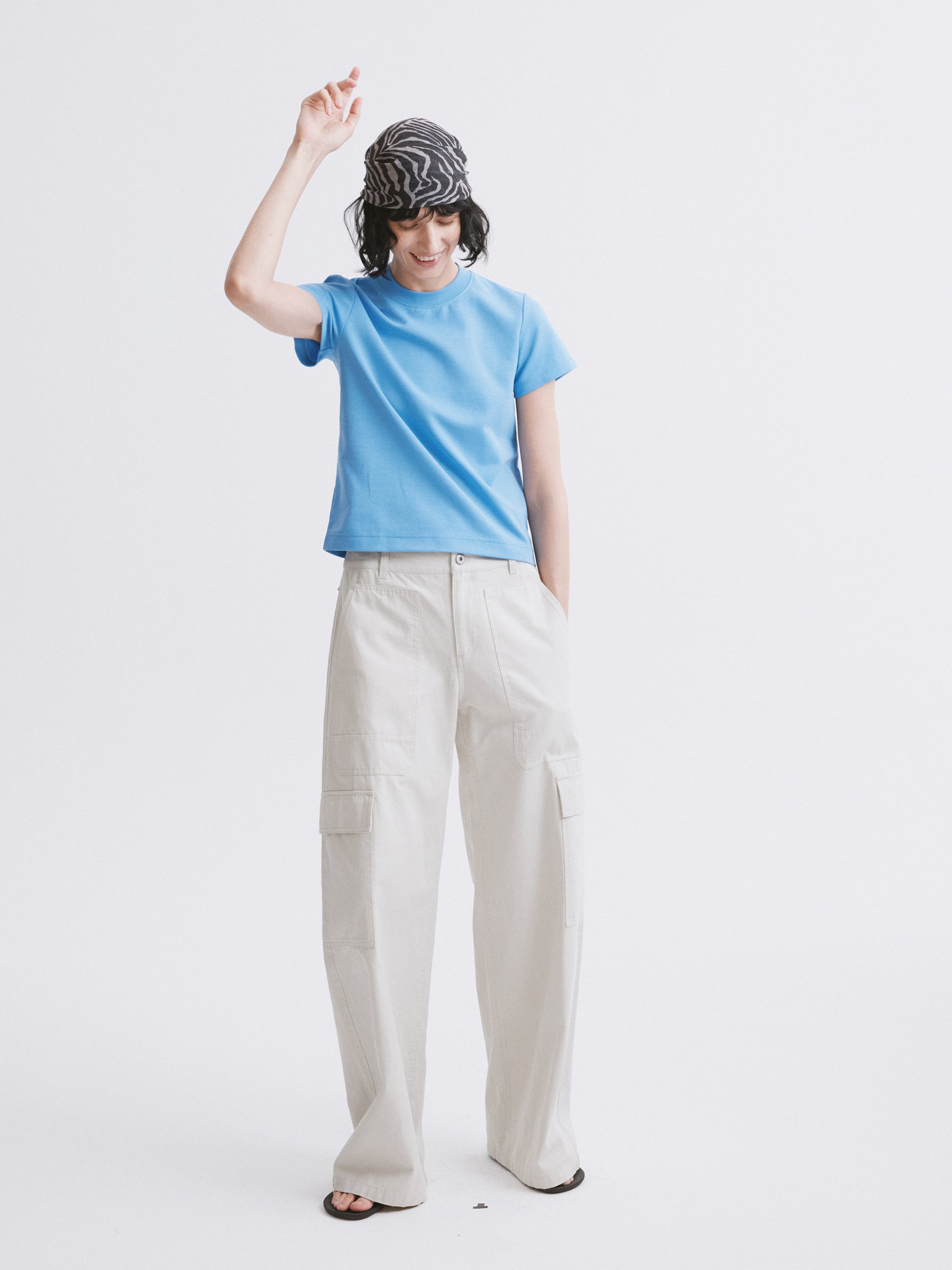 Essential Relaxed Fit Solid Short-Sleeve Tee Blue