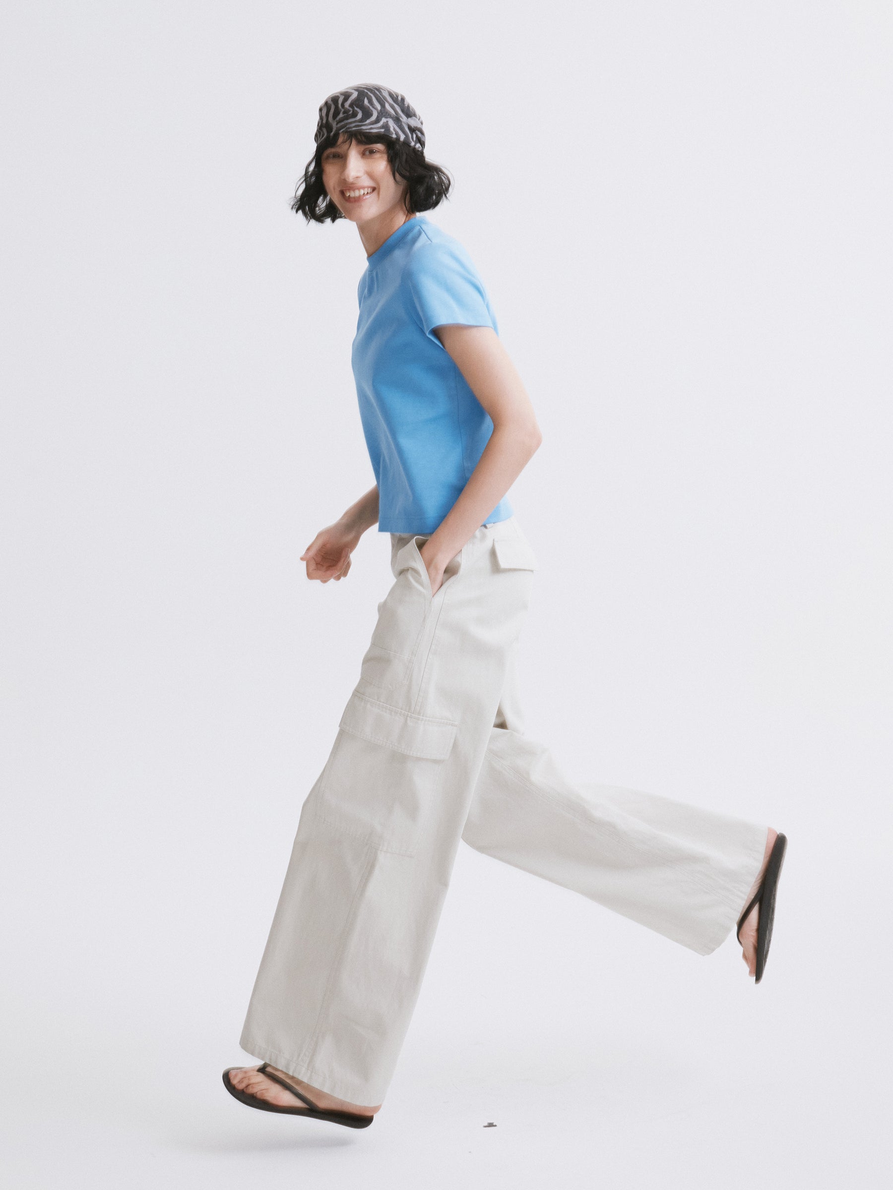 Essential Relaxed Fit Solid Short-Sleeve Tee Blue