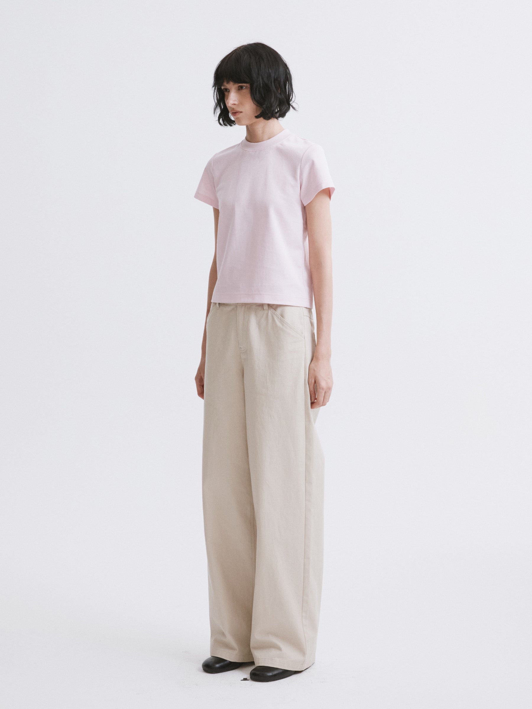 Essential Relaxed Fit Solid Short-Sleeve Tee Pink