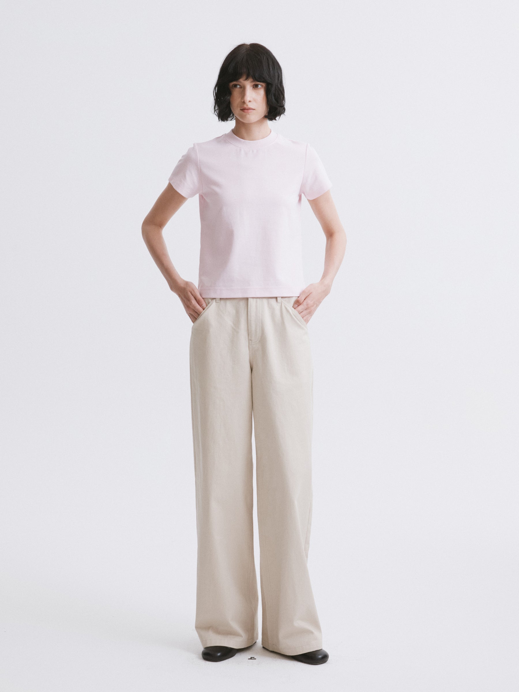 Essential Relaxed Fit Solid Short-Sleeve Tee Pink