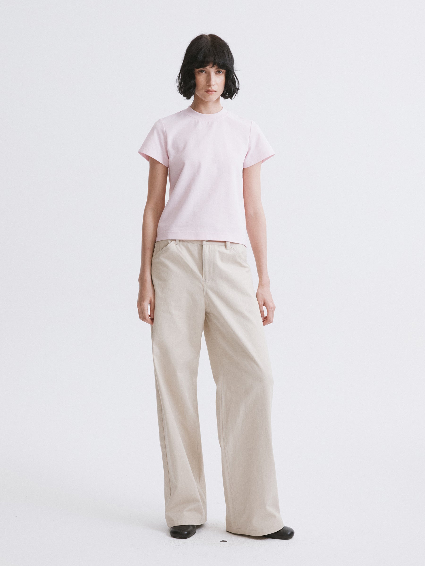 Essential Relaxed Fit Solid Short-Sleeve Tee Pink