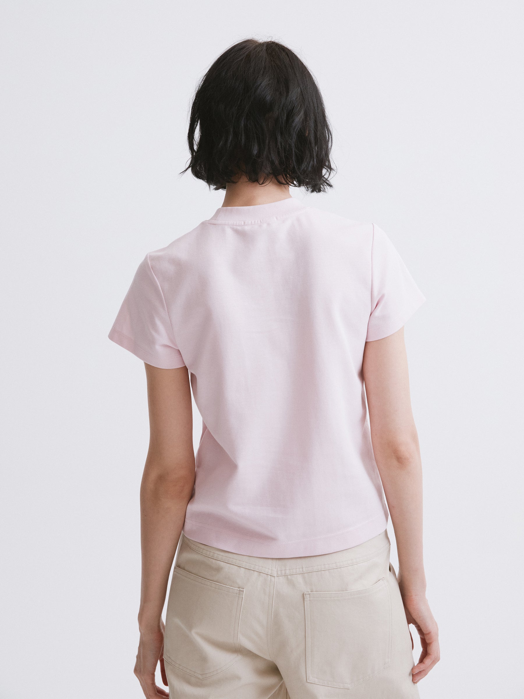 Essential Relaxed Fit Solid Short-Sleeve Tee Pink