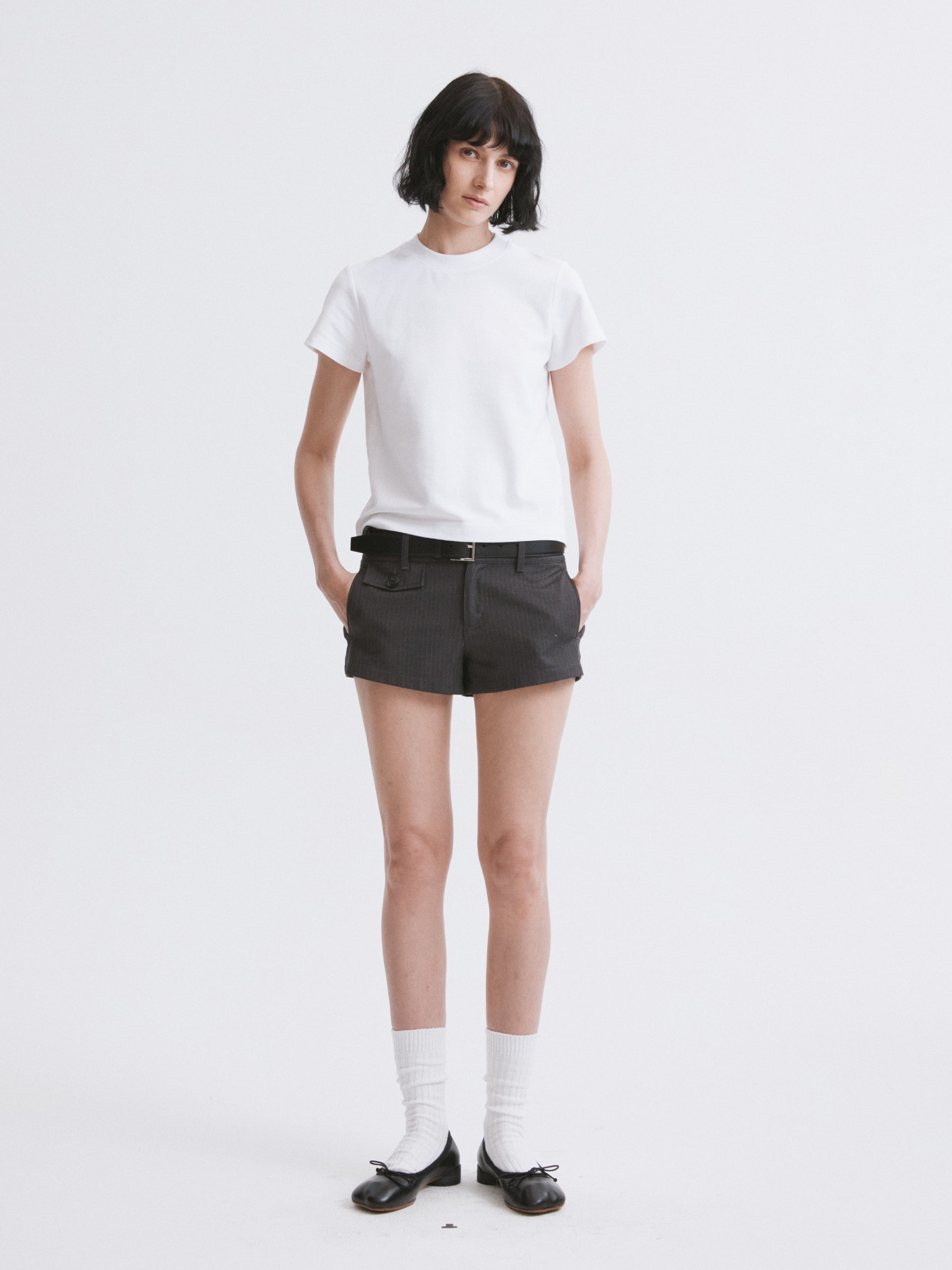 Essential Relaxed Fit Solid Short-Sleeve Tee White
