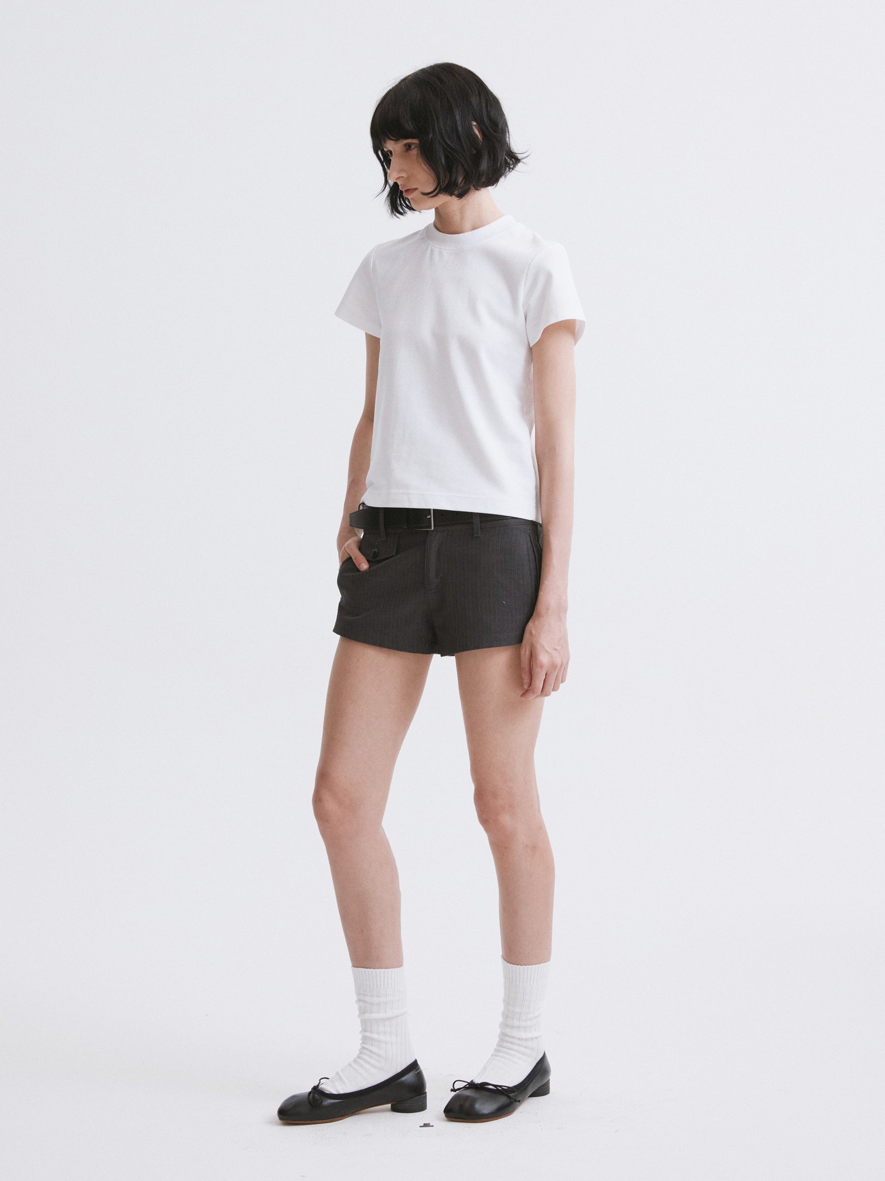 Essential Relaxed Fit Solid Short-Sleeve Tee White