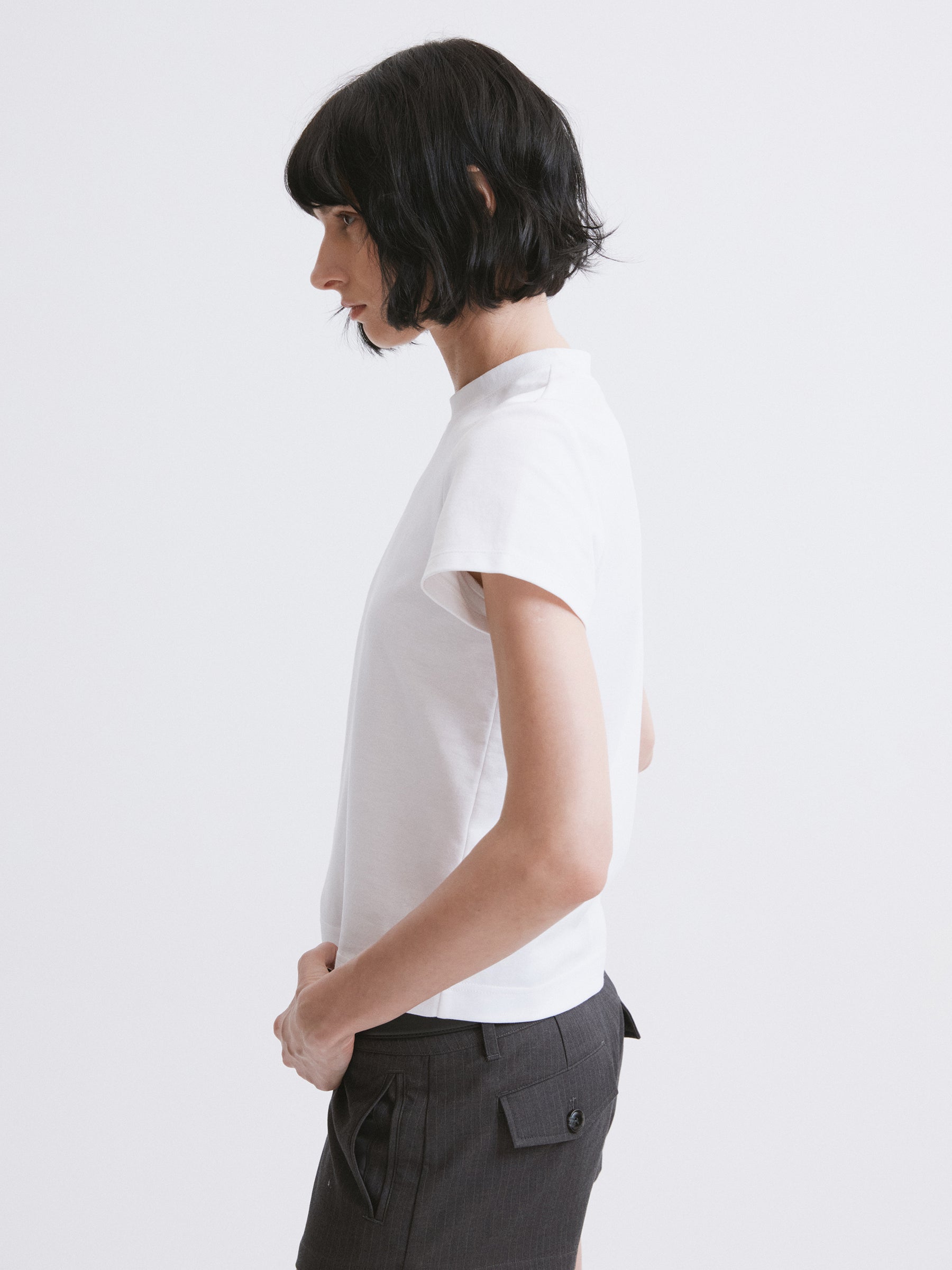 Essential Relaxed Fit Solid Short-Sleeve Tee White