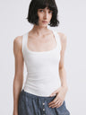 Essential Fitted Racerback Tank White