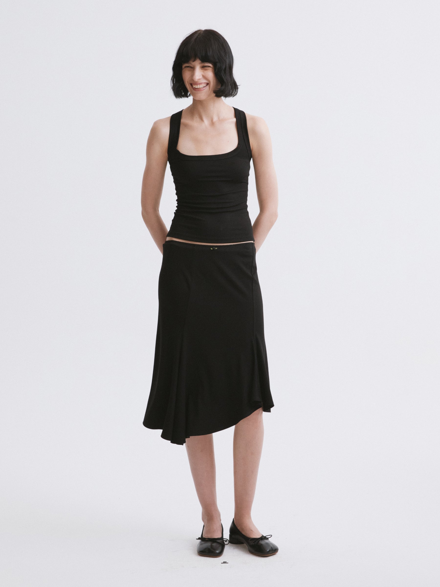 Essential Fitted Racerback Tank Black