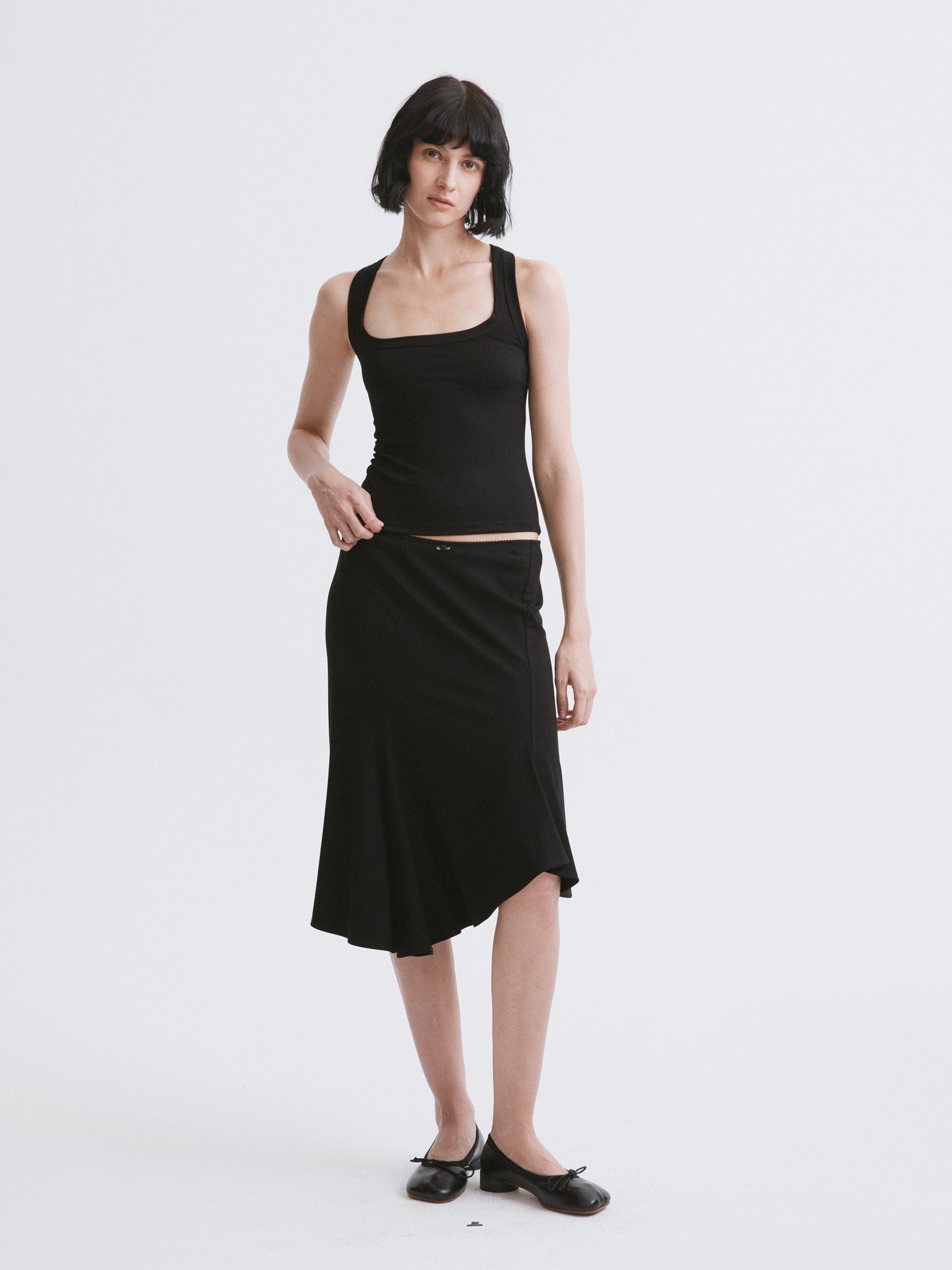 Essential Fitted Racerback Tank Black