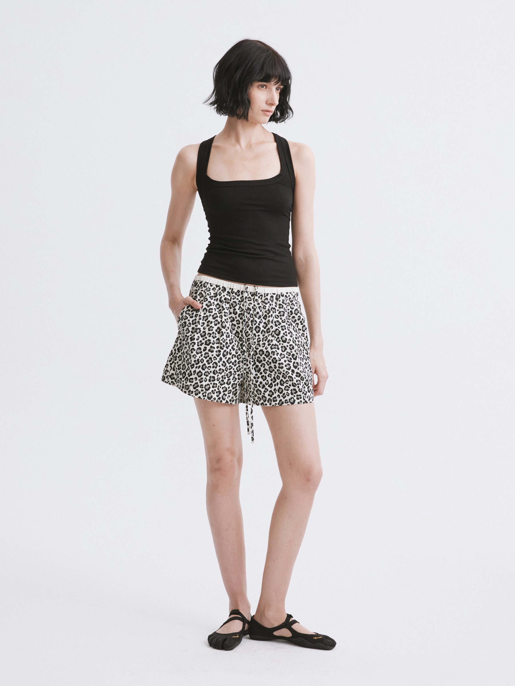 Essential Fitted Racerback Tank Black