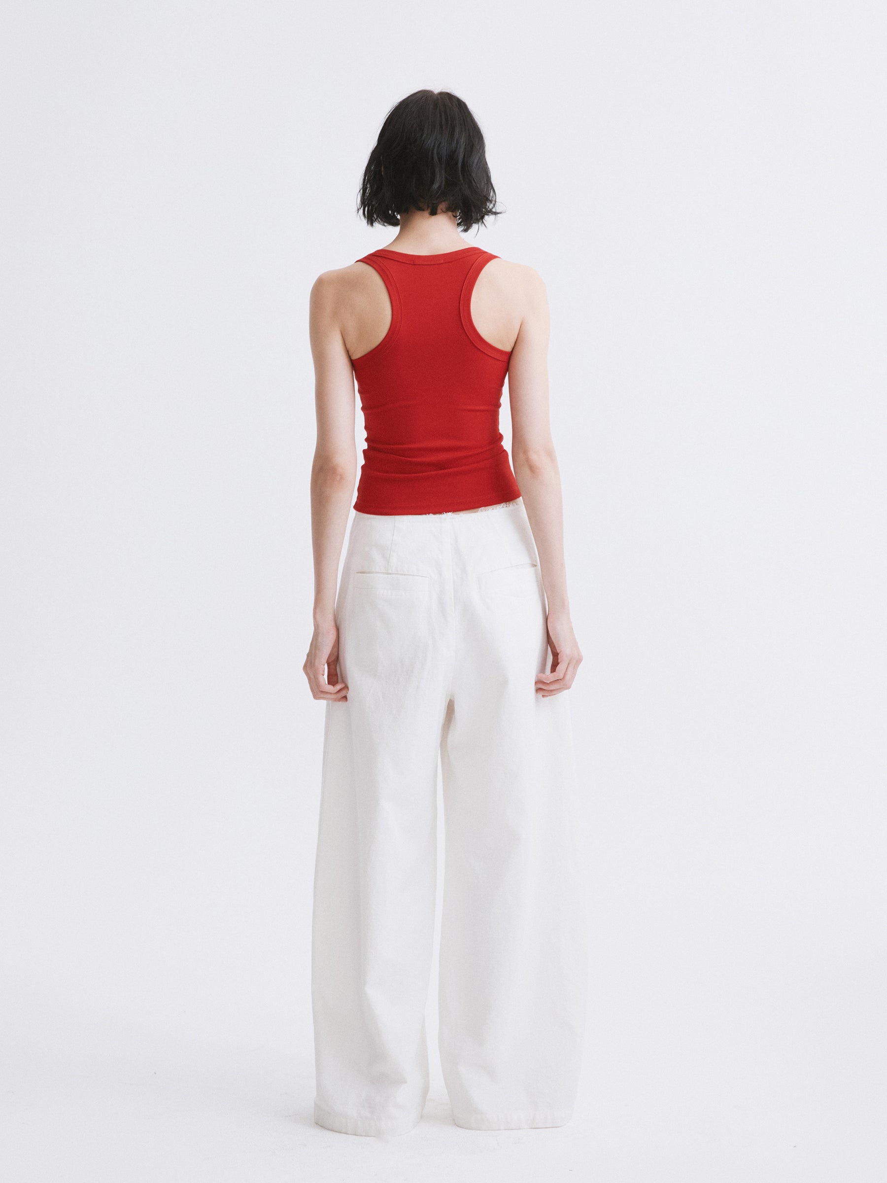 Essential Fitted Racerback Tank Red