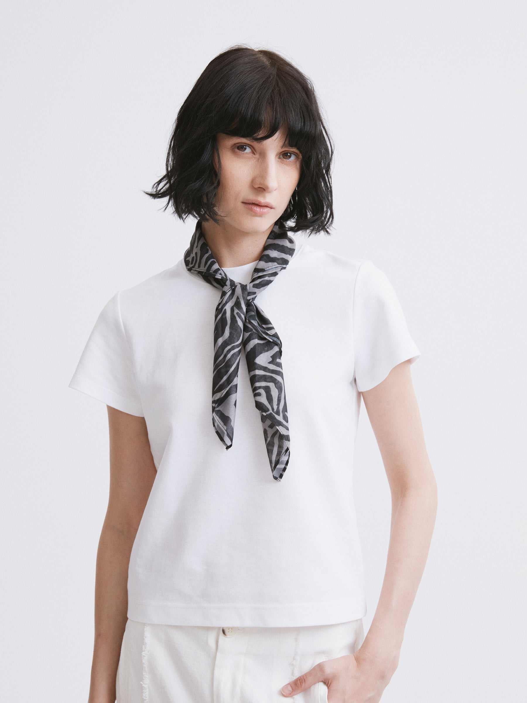 Essential Relaxed Fit Solid Short-Sleeve Tee White