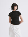Mock Neck Slim Fit T-Shirt Black