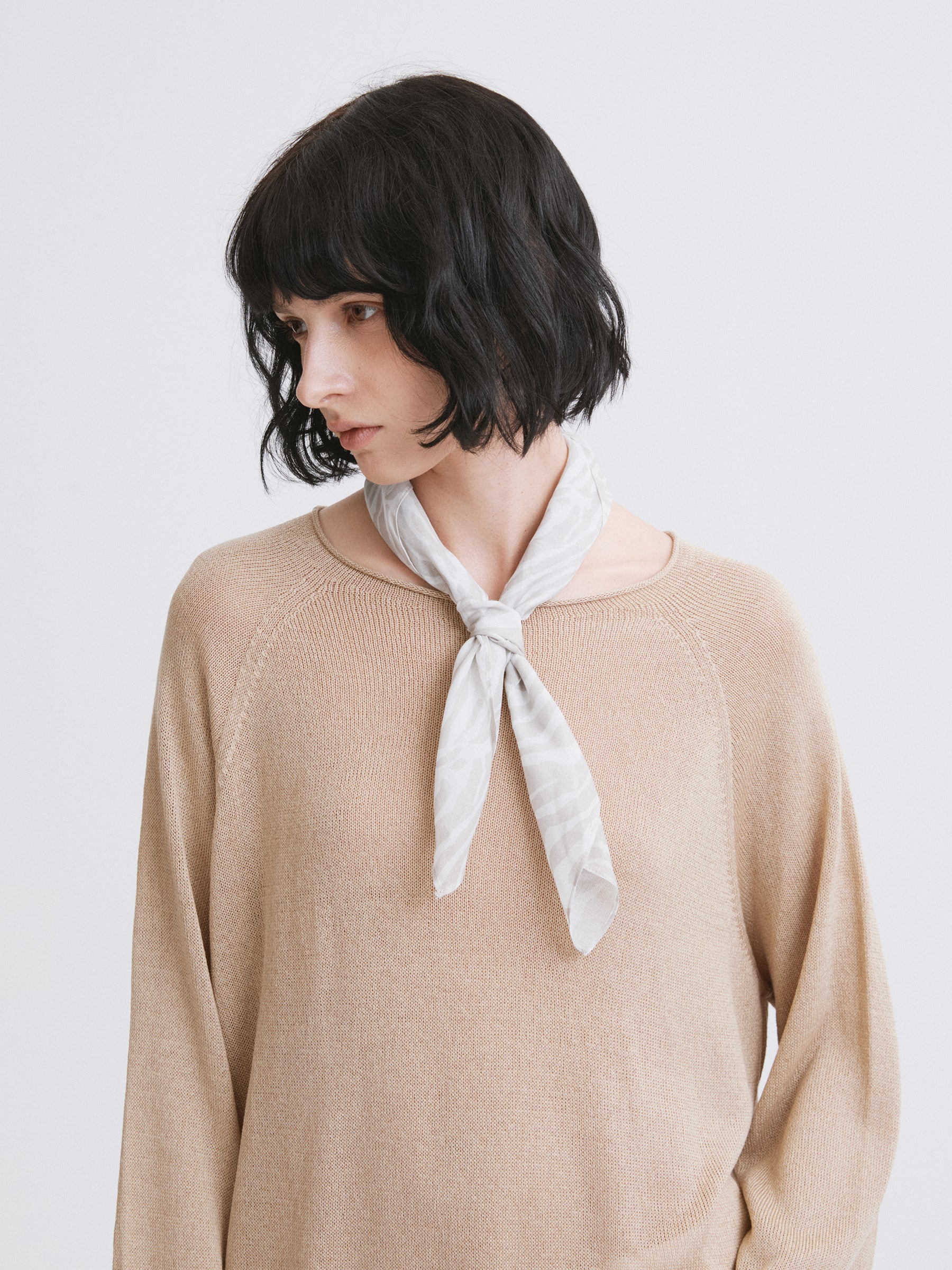 Triacetate Knit Cover-Up / Triacetate Knit Mesh Top Apricot