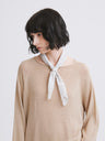 Textured Print Silk Scarf Khaki