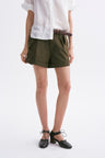 Mid-rise Cuffed Casual Shorts Green