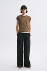 Mid-rise Washed Patch Pocket Casual Pants Blackish Blue