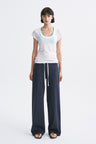 Elastic Waist Breathable Lightweight Fitted Casual Sweatpants Blue