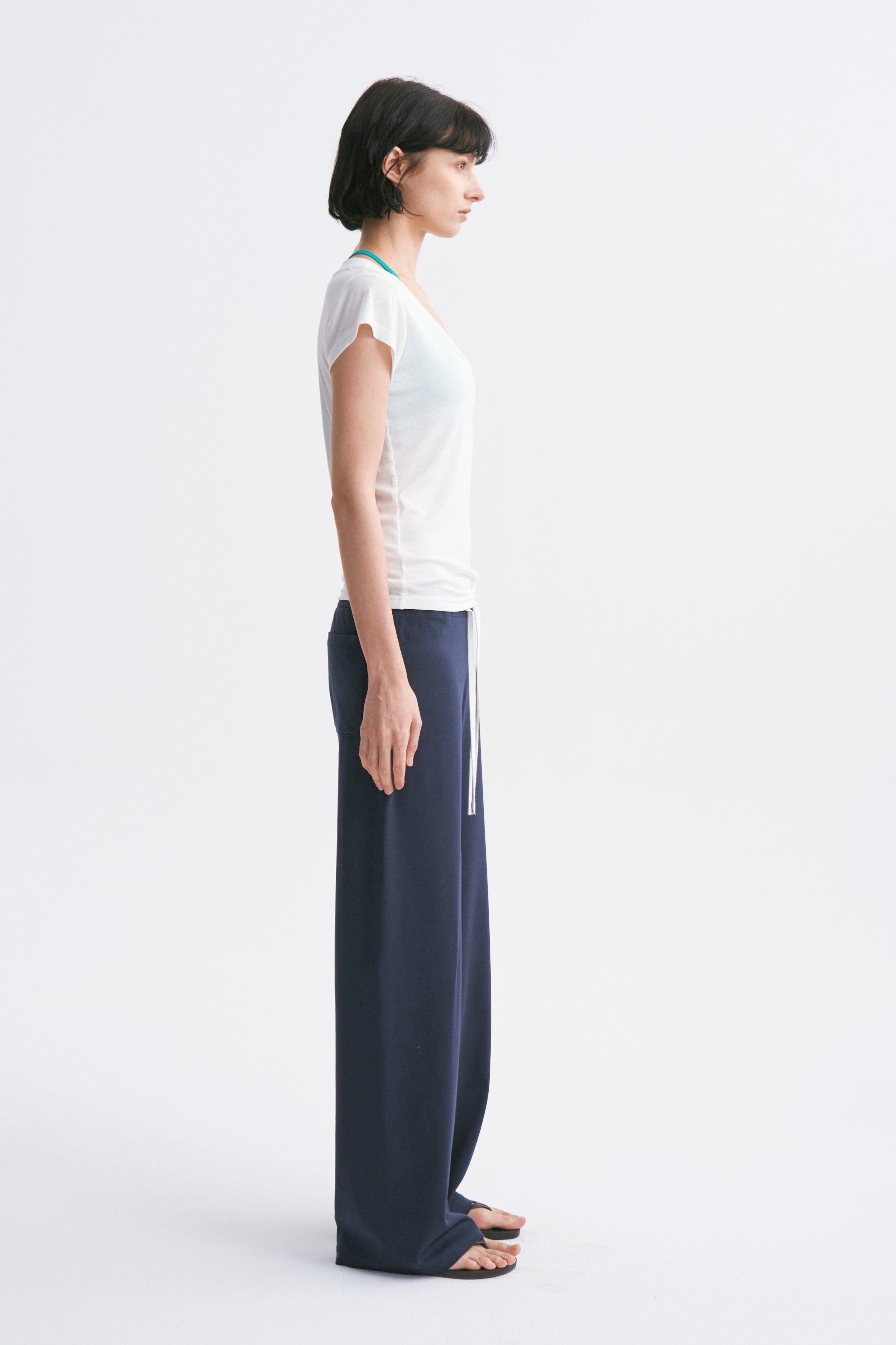 Elastic Waist Breathable Lightweight Fitted Casual Sweatpants Blue