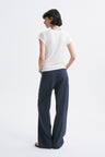 Deep U-Neck Loose Dolman Sleeve T-Shirt White