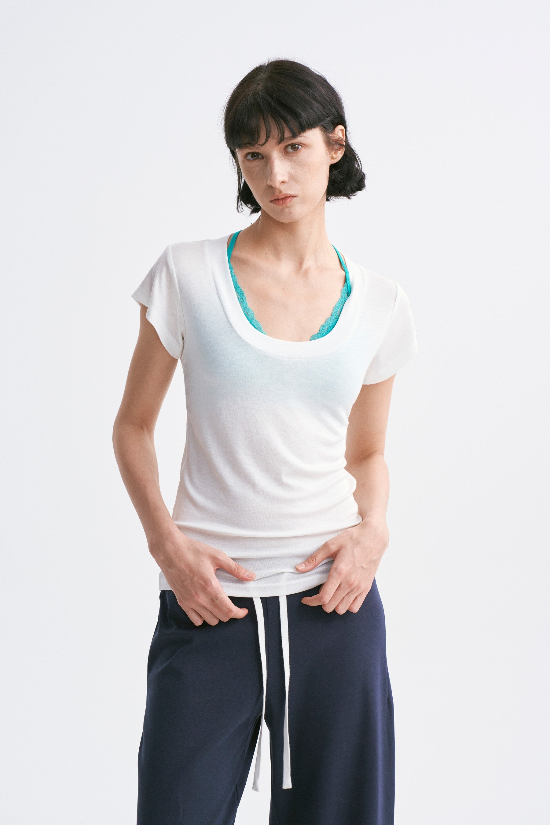 Lace-Up Adjustable Y-Strap Corset Top Lake Green
