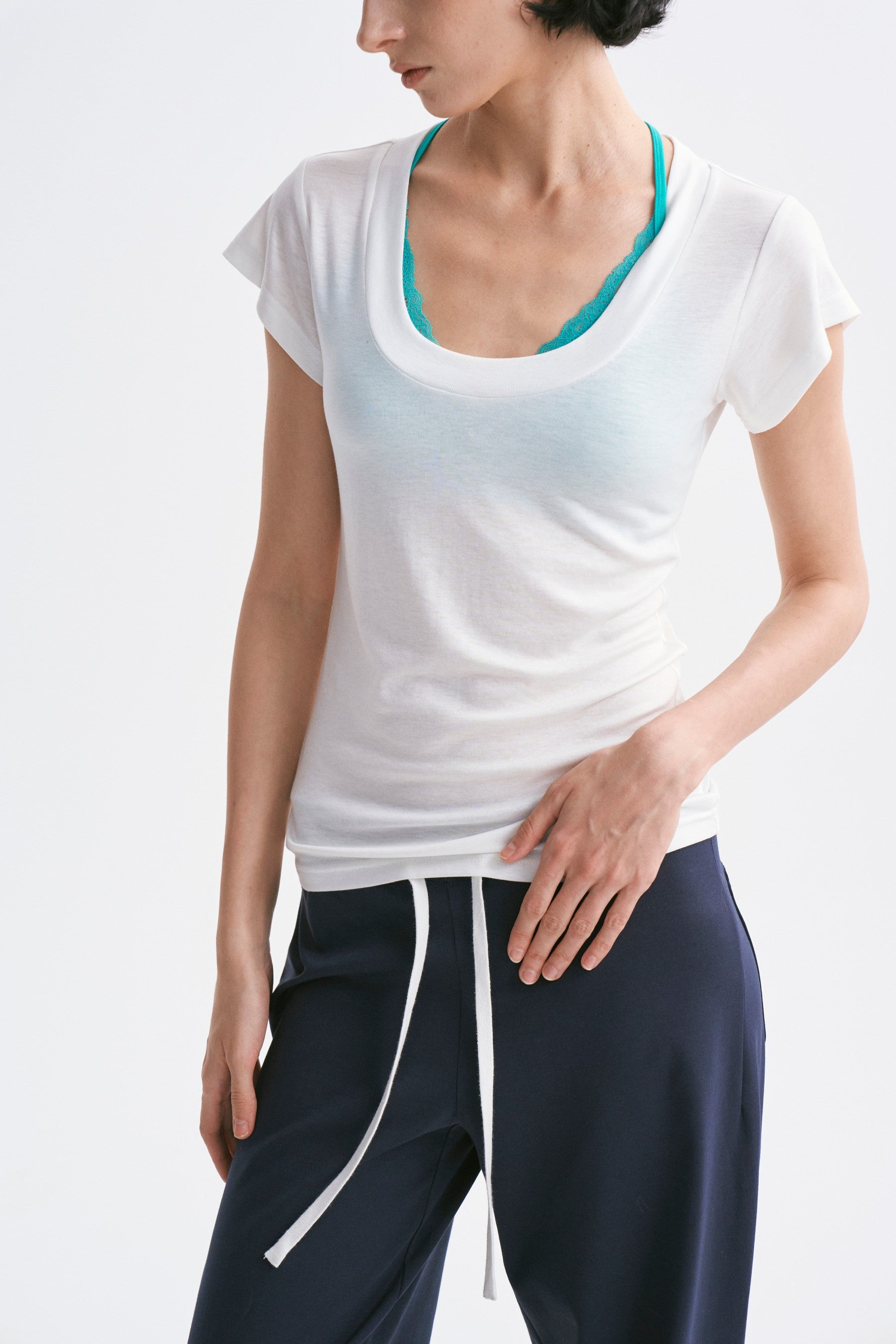 Lace-Up Adjustable Y-Strap Corset Top Lake Green