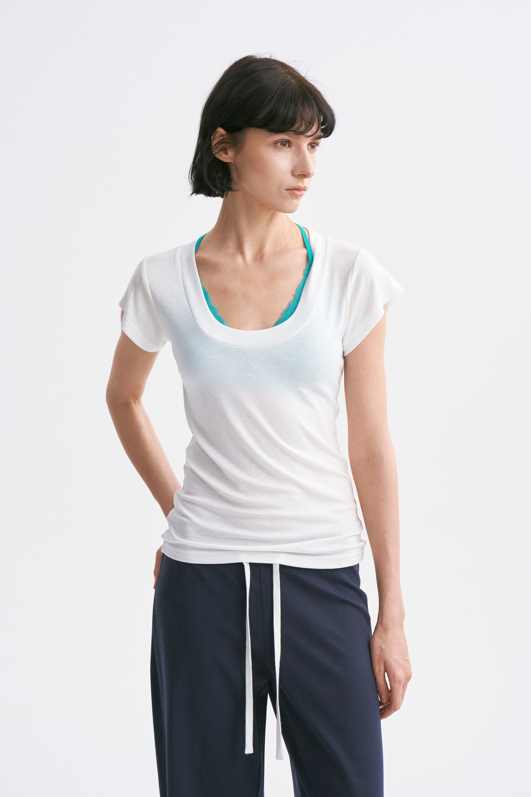 Lace-Up Adjustable Y-Strap Corset Top Lake Green